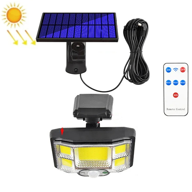 TG-TY085 Solar-Außenwandleuchte mit Bewegungssensor für Haushalt und Garten, wasserdicht, mit Fernbedienung, Spezifikationen: 96 LED integriert, 96 COB integriert, 96 LED separat, 96 COB separat, 168 LED integriert, 168 COB integriert...