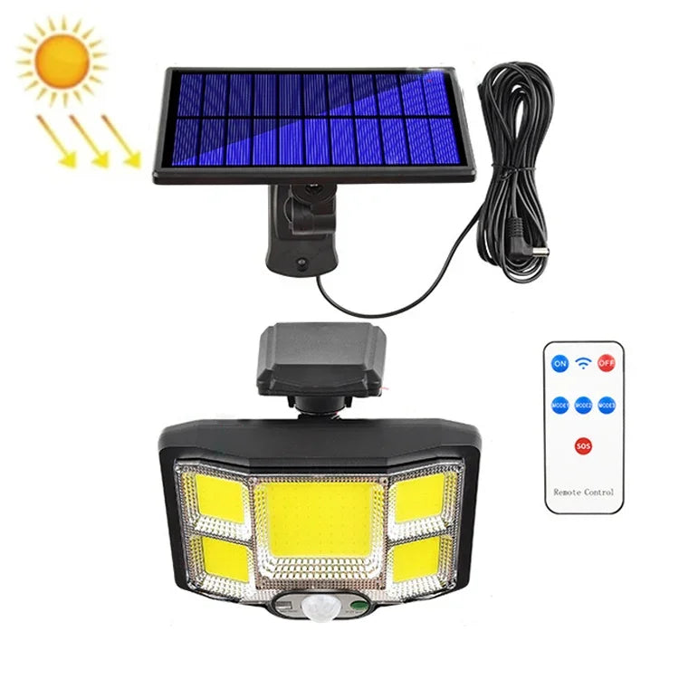 TG-TY085 Solar-Außenwandleuchte mit Bewegungssensor für Haushalt und Garten, wasserdicht, mit Fernbedienung, Spezifikationen: 96 LED integriert, 96 COB integriert, 96 LED separat, 96 COB separat, 168 LED integriert, 168 COB integriert...
