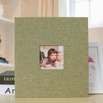 10 Zoll 20 Seiten/40P Stoff-Fotoalbum, selbstklebend, DIY, laminiert, Rot, Grün, Ingwergelb, Grau