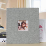 10 Zoll 20 Seiten/40P Stoff-Fotoalbum, selbstklebend, DIY, laminiert, Rot, Grün, Ingwergelb, Grau