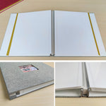 10 Zoll 20 Seiten/40P Stoff-Fotoalbum, selbstklebend, DIY, laminiert, Rot, Grün, Ingwergelb, Grau