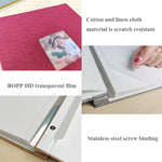 10 Zoll 20 Seiten/40P Stoff-Fotoalbum, selbstklebend, DIY, laminiert, Rot, Grün, Ingwergelb, Grau