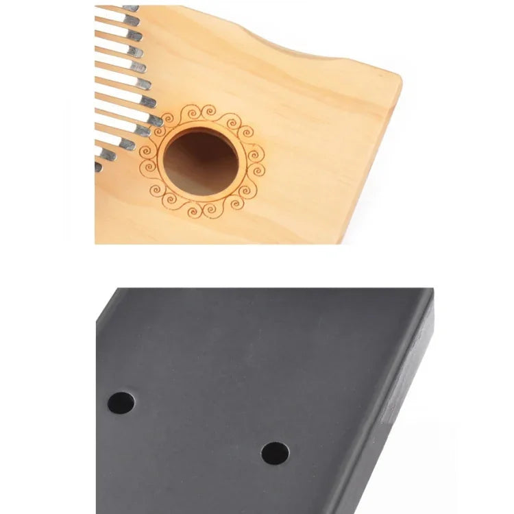 17-Ton-Daumenklavier Kalimba für Anfänger, Einführungsset, Fingerklavier, Braun, Braunes Set, Gelb, Gelbes Set, Holz, Holzset, Schwarz, Schwarzes Set