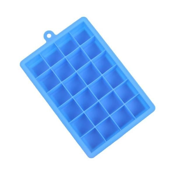 24 Gitter Silikon Eiswürfelform Quadratische Form Eiswürfelbereiter Fruchteisform, 24 Gitter (Grasgrün), 24 Gitter (Rosenrot)