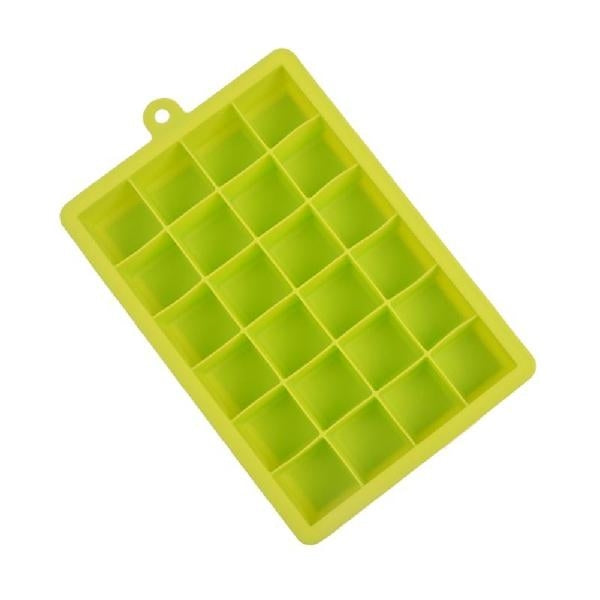 24 Gitter Silikon Eiswürfelform Quadratische Form Eiswürfelbereiter Fruchteisform, 24 Gitter (Grasgrün), 24 Gitter (Rosenrot)