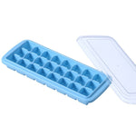 Kreativer 24-Gitter-Silikon-Eiswürfelbehälter, große Eiswürfelform für den Heimgebrauch, Eisbox mit Deckel, Hellrosa, Himmelblau, Mintgrün