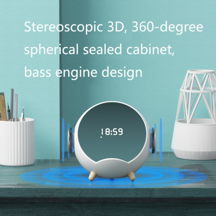 Mini Desktop Multifunktionaler Intelligenter Kabelloser Lade-Bluetooth-Lautsprecher mit Wecker- und Handyhalterfunktion