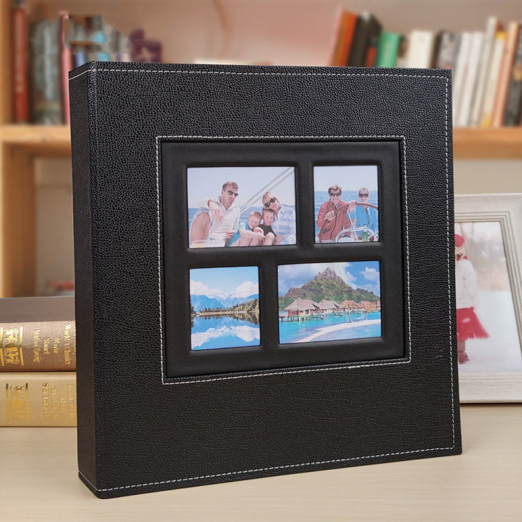 6 Zoll 600 Seiten Fotoalbum aus Leder, Familienfotoalbum, Aufbewahrungsbuch, Schwarz, Dunkelbraun, Hellbraun