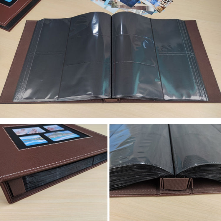 6 Zoll 600 Seiten Fotoalbum aus Leder, Familienfotoalbum, Aufbewahrungsbuch, Schwarz, Dunkelbraun, Hellbraun