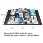 6 Zoll 600 Seiten Fotoalbum aus Leder, Familienfotoalbum, Aufbewahrungsbuch, Schwarz, Dunkelbraun, Hellbraun