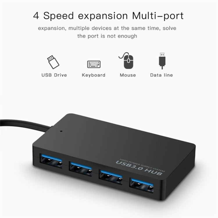 KYTC47 4-Port USB Adapterkabel Hochgeschwindigkeits USB Dockingstation Multi-Interface HUB Konverter, Schwarz USB 3.0, Schwarz Type-C