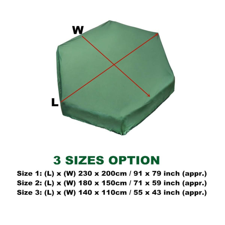 210D Oxford-Gewebe Sechseckige Sandkastenabdeckung UV-beständig Staubdicht und Wasserdicht Spielzeugabdeckung, 230x200cm, 180x150cm, 140x110cm