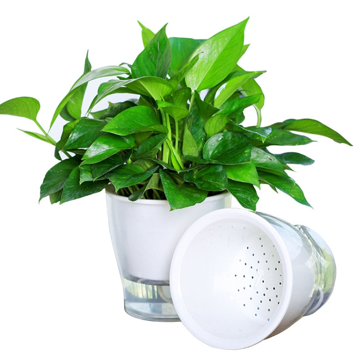 Fully Transparent Hydroponic Flower Pots Water Level Visible Non-Broken Glue Self-Absorbent Plastic Flower Pots, W03 Caliber 11cm, W05 Caliber 13cm, W09 Caliber 17.5cm, W10 Caliber 17.5cm
