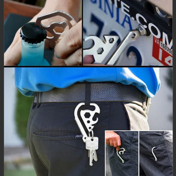 Outdoor EDC Gadget Notfallwerkzeug Multifunktions-Schlüsselclip, EDC Notfallwerkzeug