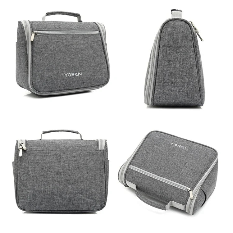 YOBAN Multifunktionale Reise- und Outdoor-Waschtasche mit großem Fassungsvermögen, wasserdichte Kosmetiktasche zum Aufhängen, Grau, Rosarot, Meerwasserblau