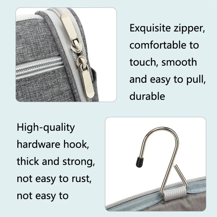 YOBAN Multifunktionale Reise- und Outdoor-Waschtasche mit großem Fassungsvermögen, wasserdichte Kosmetiktasche zum Aufhängen, Grau, Rosarot, Meerwasserblau