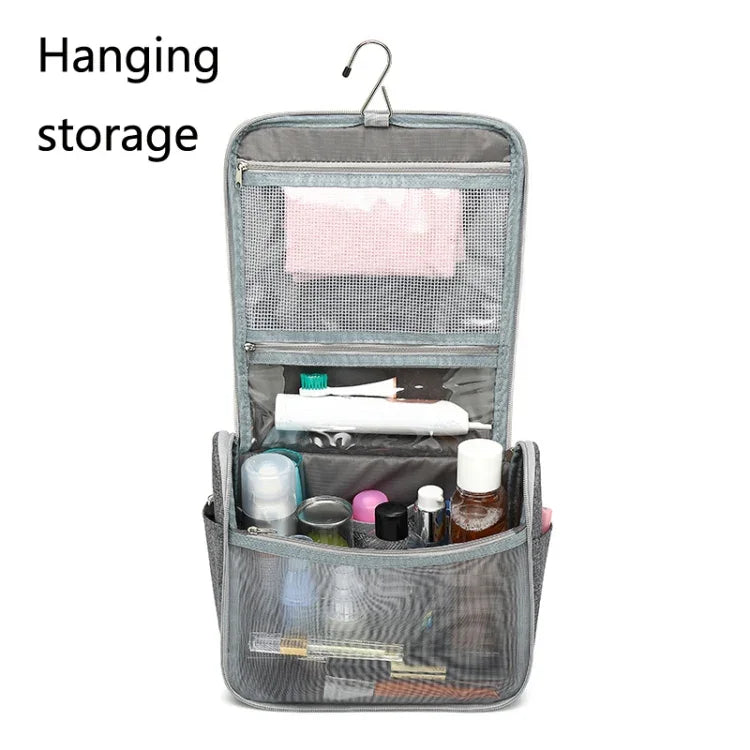 YOBAN Multifunktionale Reise- und Outdoor-Waschtasche mit großem Fassungsvermögen, wasserdichte Kosmetiktasche zum Aufhängen, Grau, Rosarot, Meerwasserblau