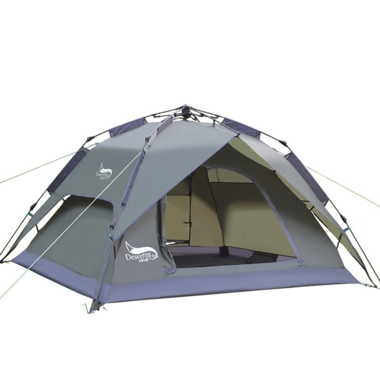 Desert&Fox Outdoor Reise Campingzelt Strand Automatisch Einfach Aufbau Zelt für 3-4 Personen, Armeegrün, Himmelblau, Fruchtgrün