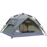 Desert&Fox Outdoor Reise Campingzelt Strand Automatisch Einfach Aufbau Zelt für 3-4 Personen, Armeegrün, Himmelblau, Fruchtgrün
