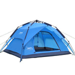 Desert&Fox Outdoor Reise Campingzelt Strand Automatisch Einfach Aufbau Zelt für 3-4 Personen, Armeegrün, Himmelblau, Fruchtgrün