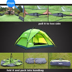 Desert&Fox Outdoor Reise Campingzelt Strand Automatisch Einfach Aufbau Zelt für 3-4 Personen, Armeegrün, Himmelblau, Fruchtgrün
