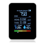Tragbarer CO2 Luftqualitäts-Formaldehyd-Kohlendioxid-Detektor Innenraum Temperatur Hygrometer mit LED-Digitalanzeige, 5 in 1 Halbleiter