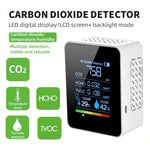 Tragbarer CO2 Luftqualitäts-Formaldehyd-Kohlendioxid-Detektor Innenraum Temperatur Hygrometer mit LED-Digitalanzeige, 5 in 1 Halbleiter