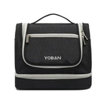 YOBAN Y-1551L Reise-Kosmetiktasche, großes Fassungsvermögen, Aufbewahrungstasche für Outdoor-Aktivitäten, tragbar, schimmelresistent, separate Fächer für trockene und nasse Wäsche, Lila, Schwarz, Grau