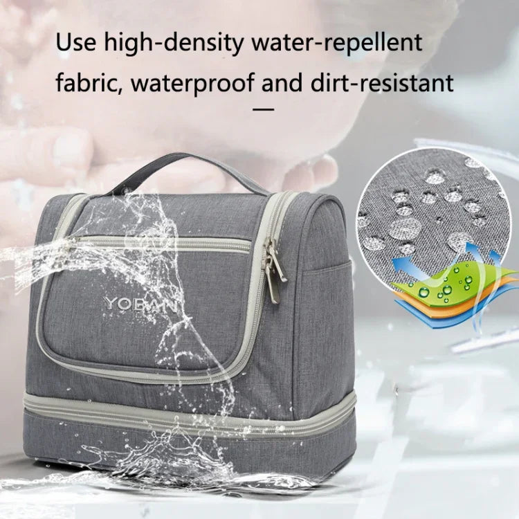YOBAN Y-1551L Reise-Kosmetiktasche, großes Fassungsvermögen, Aufbewahrungstasche für Outdoor-Aktivitäten, tragbar, schimmelresistent, separate Fächer für trockene und nasse Wäsche, Lila, Schwarz, Grau