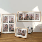 Holz Wandmontiertes Pendel Dual-Purpose Kombinations-Fotorahmen Stil：, 8 Zoll, Zweifachrahmen, Dreifachrahmen, Vierfachrahmen Horizontal, Vierfachrahmen Vertikal