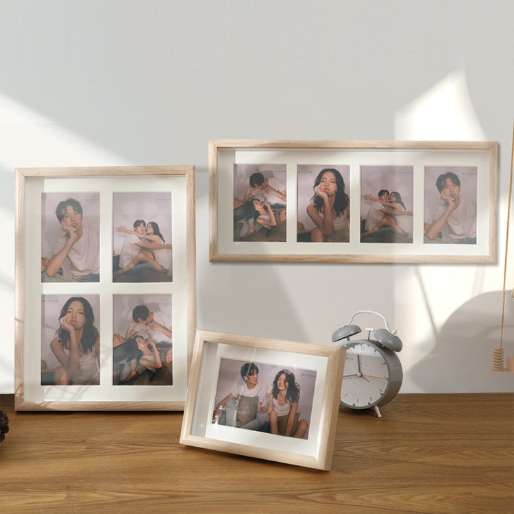 Holz Wandmontiertes Pendel Dual-Purpose Kombinations-Fotorahmen Stil：, 8 Zoll, Zweifachrahmen, Dreifachrahmen, Vierfachrahmen Horizontal, Vierfachrahmen Vertikal