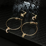 Damen Kristallohrringe Sterne Mond Ohrschmuck Set