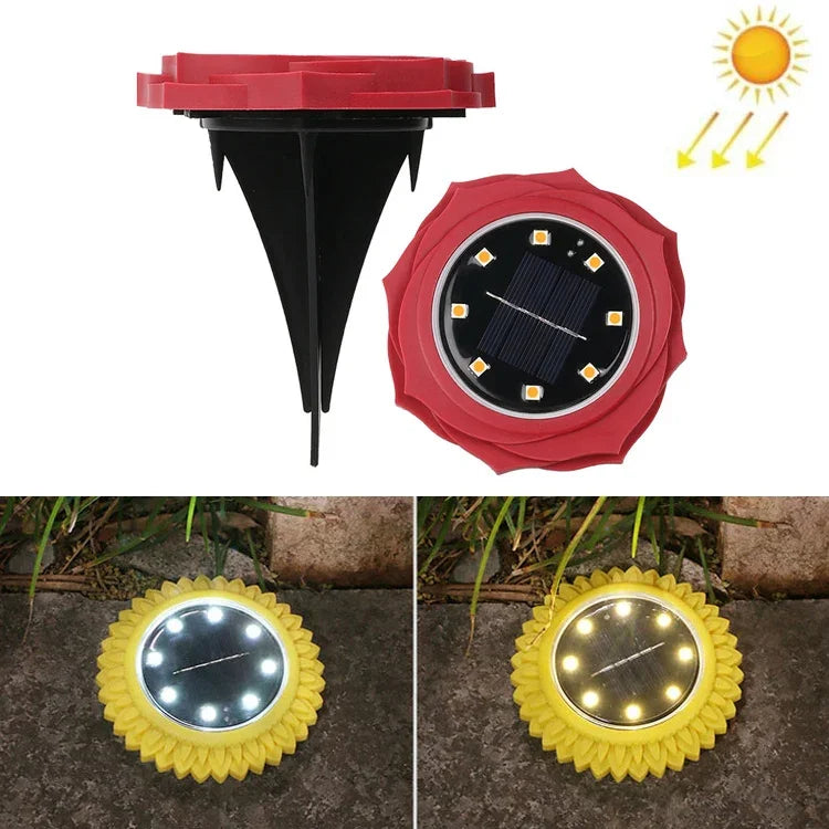 2 St. 8 LEDs Solar Petals Eingrablampe Wasserdichte Gartenrasenleuchte, Spezifikation:, Lila Lilie (weißes Licht), Lila Lilie (warmes Licht), Lila Lilie (buntes Licht), Rote Rose (weißes Licht), Rote Rose (warmes Licht), Rote Rose (buntes Licht)