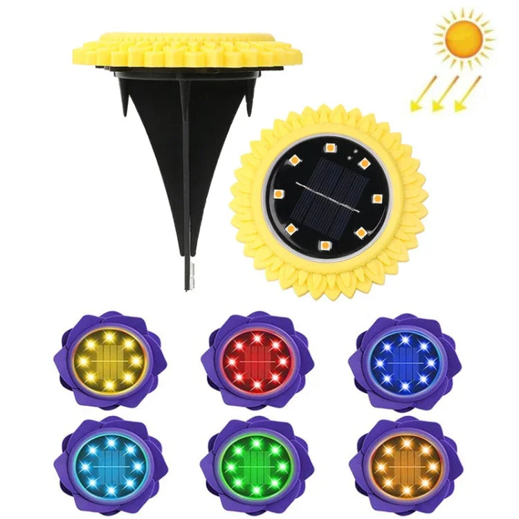 2 St. 8 LEDs Solar Petals Eingrablampe Wasserdichte Gartenrasenleuchte, Spezifikation:, Lila Lilie (weißes Licht), Lila Lilie (warmes Licht), Lila Lilie (buntes Licht), Rote Rose (weißes Licht), Rote Rose (warmes Licht), Rote Rose (buntes Licht)