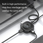 Jasoz Hochgeschwindigkeits USB2.0 4-Port HUB 1 zu 4 Docking HUB, Schwarz 0,3m, Schwarz 0,5m, Schwarz 1,2m, Weiß 0,3m, Weiß 0,5m, Weiß 1,2m