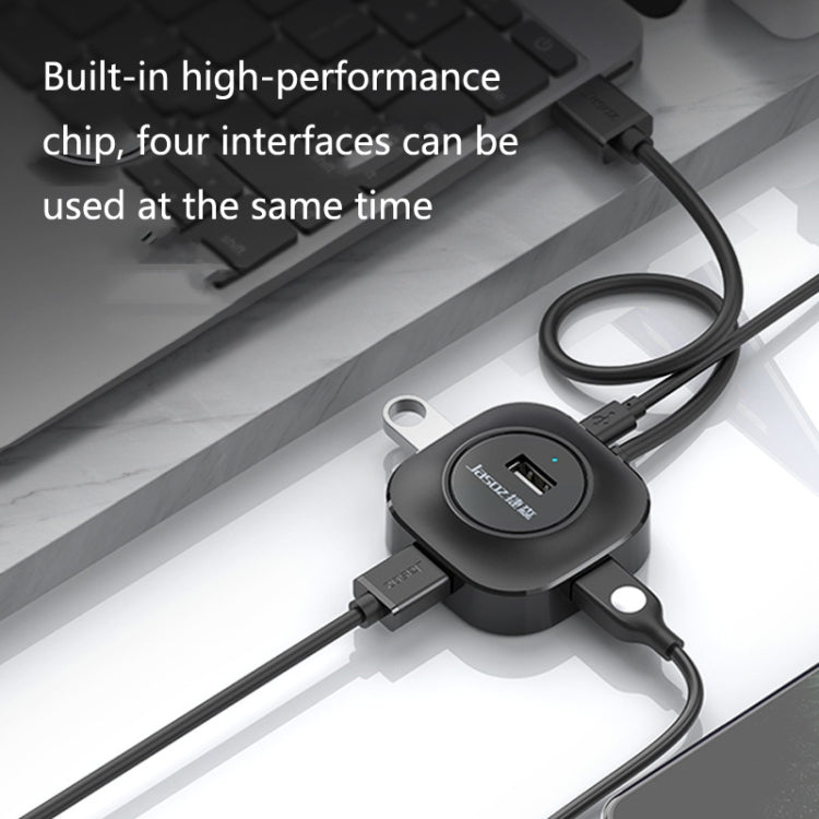 Jasoz Hochgeschwindigkeits USB2.0 4-Port HUB 1 zu 4 Docking HUB, Schwarz 0,3m, Schwarz 0,5m, Schwarz 1,2m, Weiß 0,3m, Weiß 0,5m, Weiß 1,2m