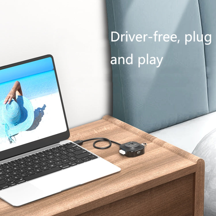 Jasoz Hochgeschwindigkeits USB2.0 4-Port HUB 1 zu 4 Docking HUB, Schwarz 0,3m, Schwarz 0,5m, Schwarz 1,2m, Weiß 0,3m, Weiß 0,5m, Weiß 1,2m