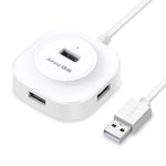 Jasoz Hochgeschwindigkeits USB2.0 4-Port HUB 1 zu 4 Docking HUB, Schwarz 0,3m, Schwarz 0,5m, Schwarz 1,2m, Weiß 0,3m, Weiß 0,5m, Weiß 1,2m