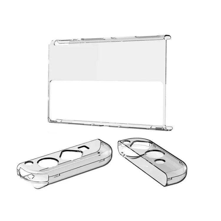 DOBE TNS-1133B Host Protection Kit + Linke und rechte Griff-Kristall-Fallschutzabdeckung für Switch OLED, TNS-1133B (Transparente Farbe)