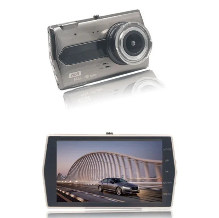 4-Zoll HD 1080P Dual-Objektiv Nachtsicht Front- und Heck-Video-Fahrtenschreiber, 1080P