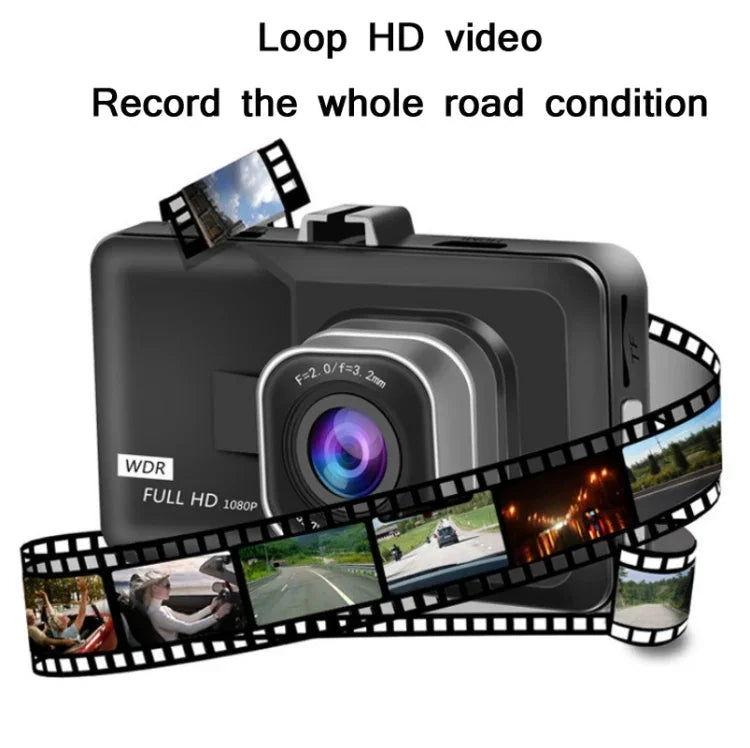 3,0 Zoll HD 1080P Weitwinkel-Fahrtenschreiber mit Rückfahrbild Spezifikation：, Normale Auflösung Einzelaufzeichnung（Schwarz）