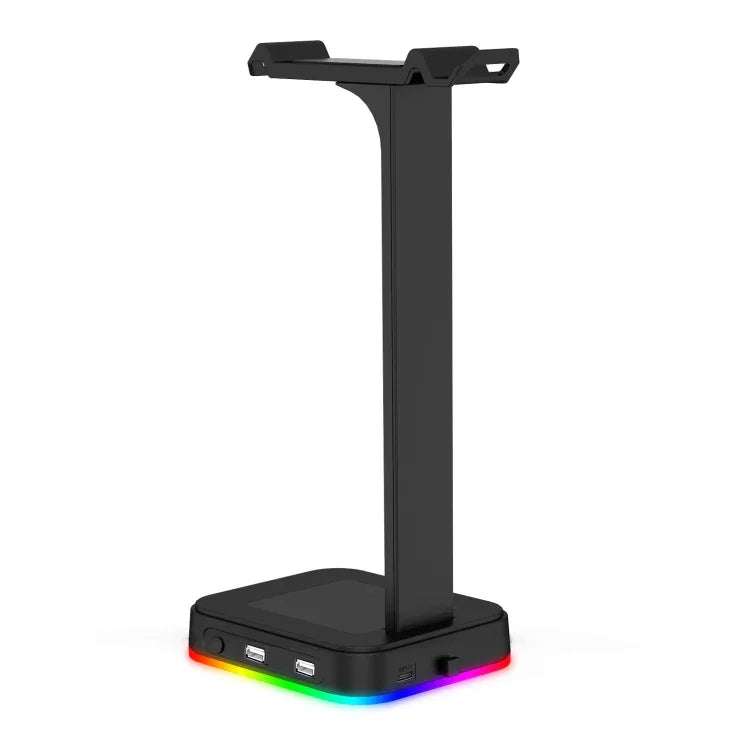 RGBD9 RGB-Headset-Ständer Farbwechselnder Gaming-Headset-Ständer Gaming-Headset-Display-Ständer mit zwei USB-Anschlüssen, RGBD9