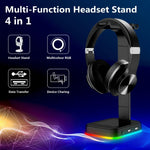 RGBD9 RGB-Headset-Ständer Farbwechselnder Gaming-Headset-Ständer Gaming-Headset-Display-Ständer mit zwei USB-Anschlüssen, RGBD9