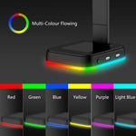RGBD9 RGB-Headset-Ständer Farbwechselnder Gaming-Headset-Ständer Gaming-Headset-Display-Ständer mit zwei USB-Anschlüssen, RGBD9