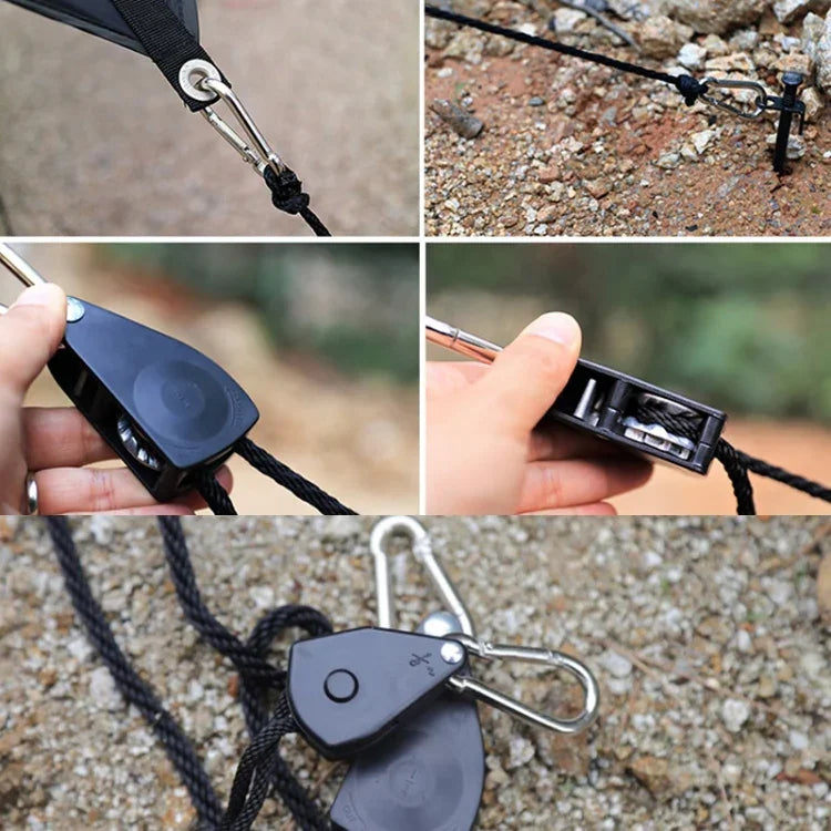 CF-150 Outdoor Camping Seileinstellschlaufe für Zeltvordach Winddichte Seilstopper