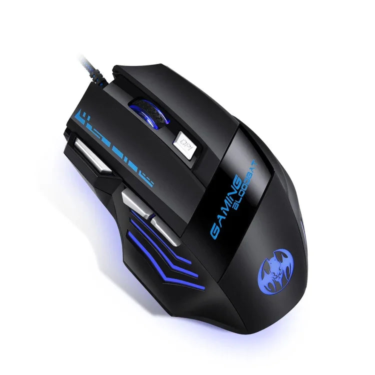 GAMING BLOODBAT GM02 7-Tasten USB-Kabelgebundene Optoelektronik-Gaming-Maus mit digitaler Atemlichtfunktion