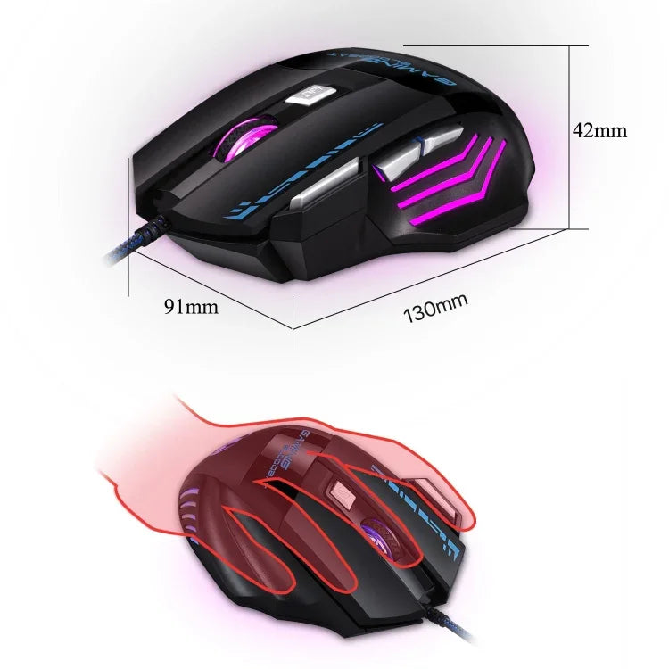 GAMING BLOODBAT GM02 7-Tasten USB-Kabelgebundene Optoelektronik-Gaming-Maus mit digitaler Atemlichtfunktion