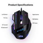 GAMING BLOODBAT GM02 7-Tasten USB-Kabelgebundene Optoelektronik-Gaming-Maus mit digitaler Atemlichtfunktion