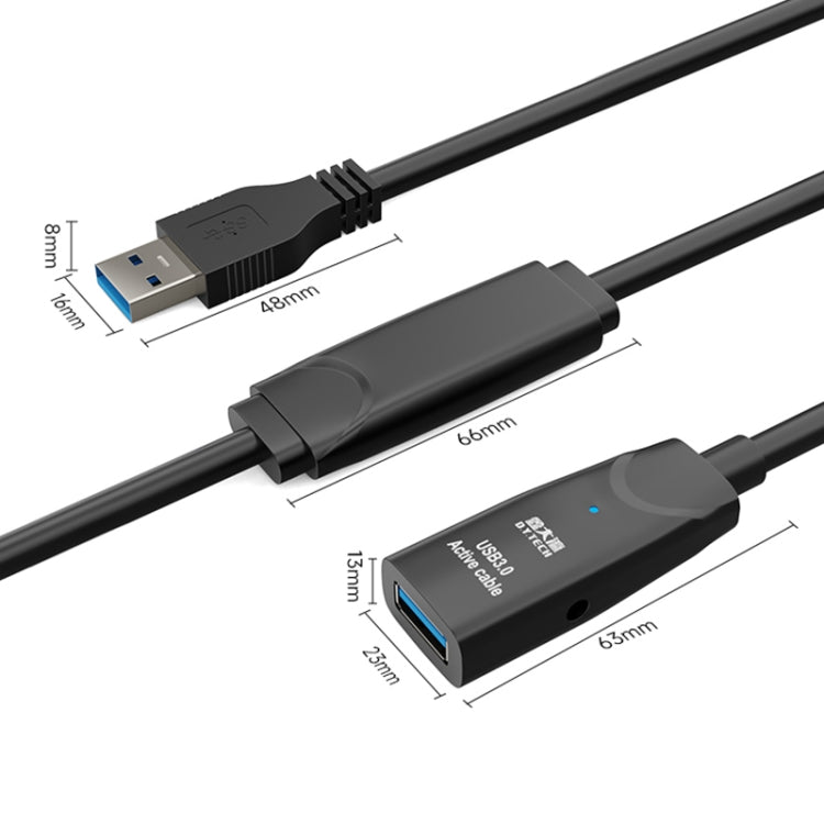 D.Y.TECH USB 3.0 Stecker zu Buchse Verlängerungskabel Doppelgeschirmtes Chip-Datenkabel, Länge:, 10m, 15m