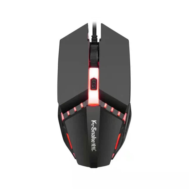 2 Stück K-Snake M11 4-Tasten 1600DPI Leuchtende Gaming-Maus mit Kabel, USB-Kabel, Kabellänge: 1,5 m